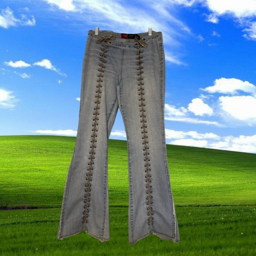 Vintage lace up jeans